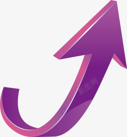 紫色方向箭头向上的拉伸方向箭头矢量图高清图片
