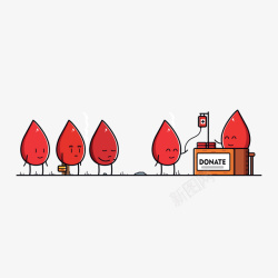 献血宣传可爱风格卡通献血矢量图高清图片