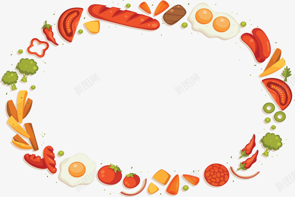 多种美食装饰边框矢量图ai免抠素材_88icon https://88icon.com 健康美食 合理膳食 多种美食 矢量png 美食 美食边框 矢量图