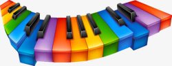 键盘类乐器彩色钢琴键高清图片