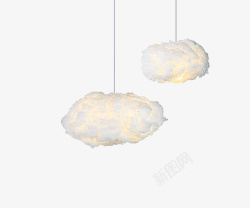 创意灯具白色小清新的云朵素材
