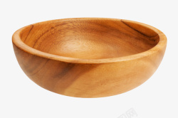 棕色容器防摔空的木制碗实物素材