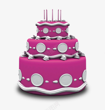 模型粉色卡通蛋糕图标图标