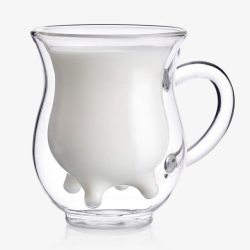 白色纯牛奶牛奶杯高清图片