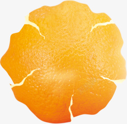 黄色裂缝的橘子皮素材