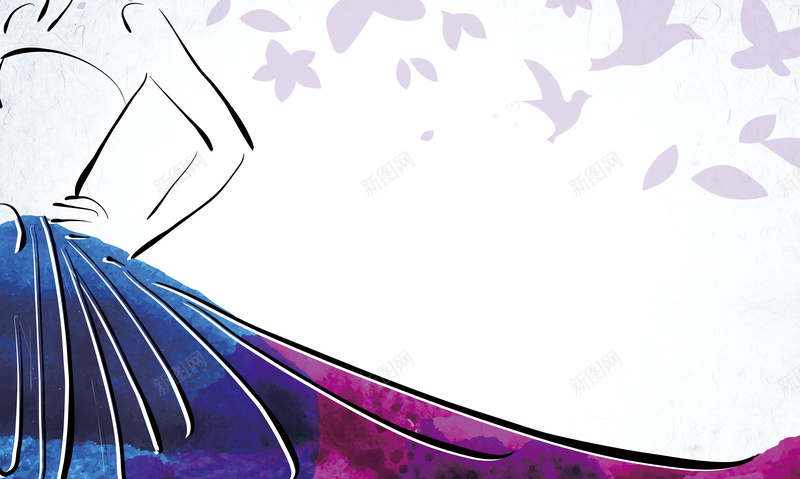 优雅女装新品发布会海报背景psd设计背景_88icon https://88icon.com 优雅女装 彩色 手绘 新品发布会 服饰 秋冬 美女 背景 衣服 购物 飞翔