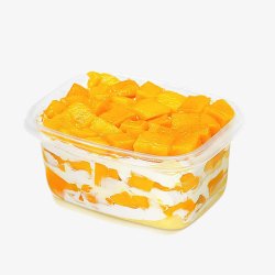 产品宣传芒果奶油千层盒子装饰高清图片