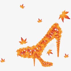 秋季枫叶高跟鞋素材