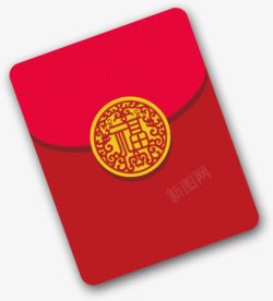 红色中国风福字红包素材