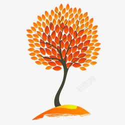 花草树木底纹橙色的树木高清图片