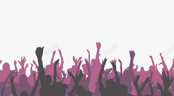 狂欢人群剪影png免抠素材_88icon https://88icon.com 人群 海报设计 演唱会 狂欢 矢量装饰 紫色 黑色