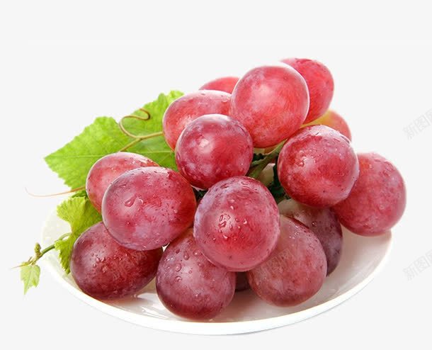 云南红提png免抠素材_88icon https://88icon.com 云南 新鲜 水果 水滴 盘子 紫色 红提 绿叶 美味 美食 鲜果