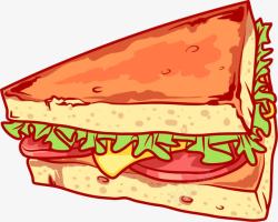 卡通西式早餐卡通美食三明治高清图片