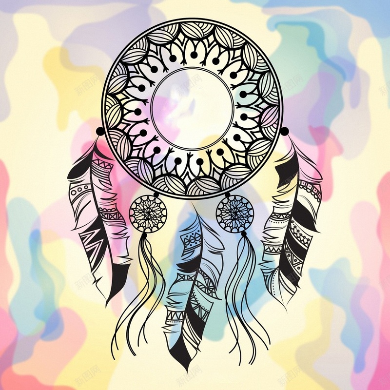 手绘简约艺术捕梦网背景jpg设计背景_88icon https://88icon.com 彩色 手绘 捕梦网 海报 简约 背景 艺术 蓝色 黑色