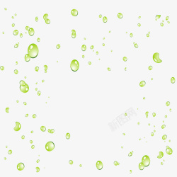 卡通水珠素材绿色透明水滴高清图片