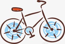 印花运动儿童手绘自行车高清图片