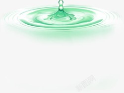 绿色卡通水滴涟漪造型手绘素材