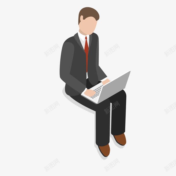 坐着办公的商务人士png免抠素材_88icon https://88icon.com 人物设计 办公 卡通 商务人士 外国人办公 工作 笔记本电脑