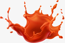 茄汁手绘胡萝卜汁液体高清图片