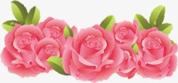 粉色立体玫瑰花边婚礼素材