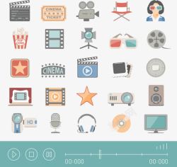 电影院素材合集电影院各类小图标合集高清图片