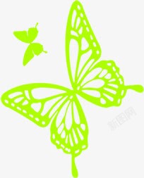 绿色镂空蝴蝶美容院招聘素材