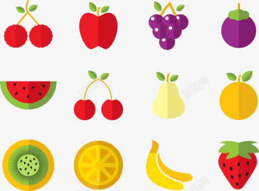 夏季水果水果与內芯图标图标