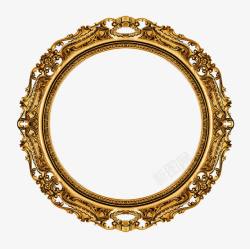 棕色圆环相框金色花纹圆环图案高清图片