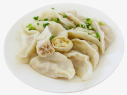 中式早点一盘美味的饺子高清图片