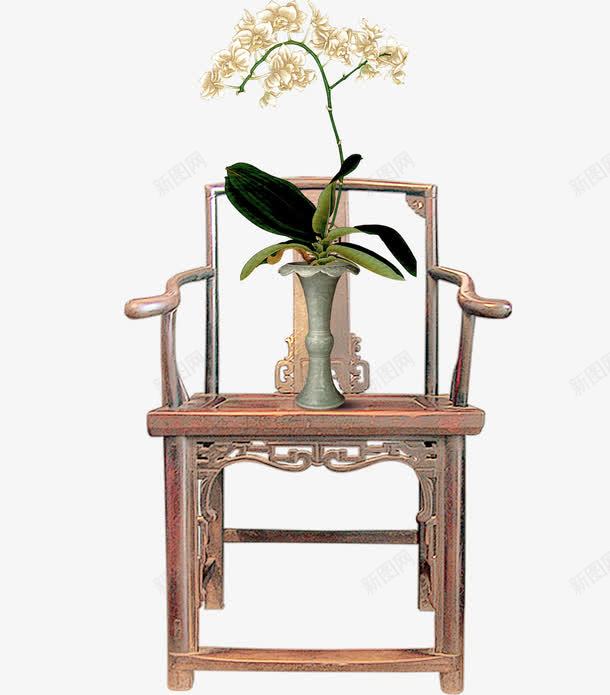 椅子png免抠素材_88icon https://88icon.com 中式家具 叶子 坐位 坐席 座位 花卉 花瓶