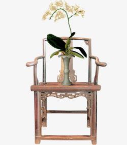 中式花卉椅子高清图片