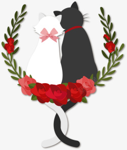 婚礼装饰小猫情侣素材