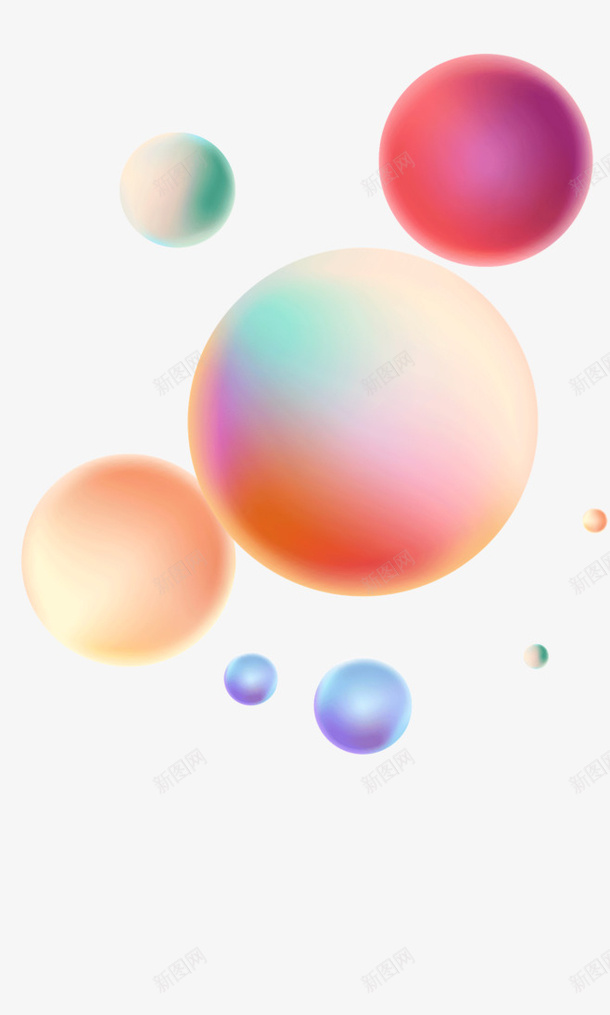 五彩色的大气球png免抠素材_88icon https://88icon.com 五彩 多颜色 大气球 彩色 球