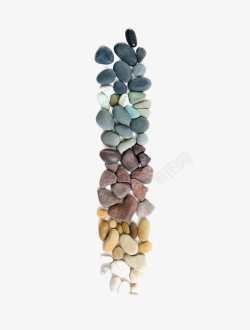 漂亮的鹅卵石彩色石子装饰高清图片