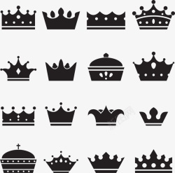 高贵皇冠手绘黑色皇冠图标高清图片