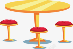 餐厅装饰的圆桌子矢量图素材