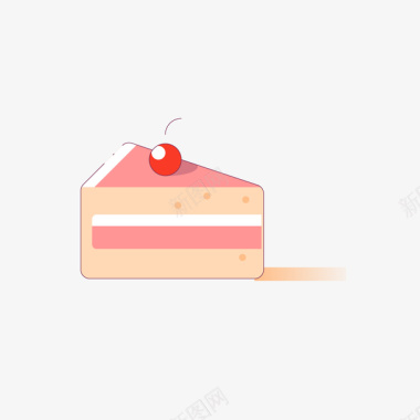 小清新背景粉色的可爱蛋糕图标矢量图图标
