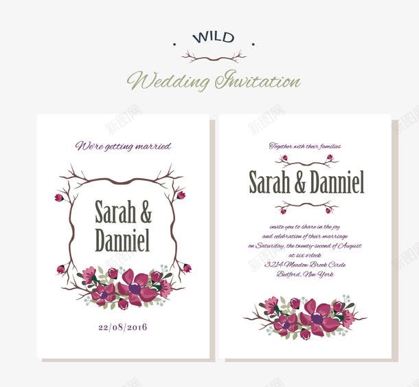 婚礼邀请函png免抠素材_88icon https://88icon.com 婚礼邀请函 海报 花卉 花纹