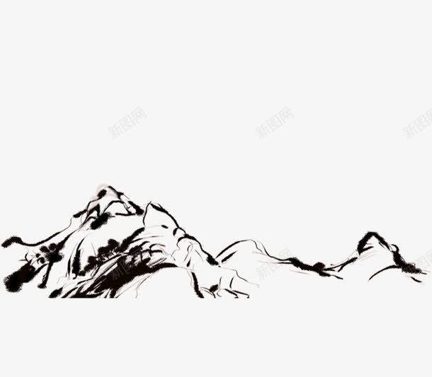 手绘大山png免抠素材_88icon https://88icon.com 大山 山水画 手绘 深山 高山