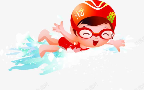 卡通欢乐游泳儿童png免抠素材_88icon https://88icon.com 儿童 卡通 欢乐 欢欣 游泳