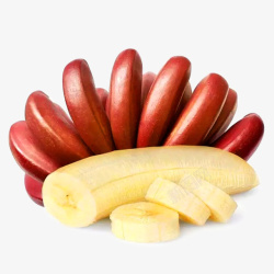 实物水果红皮香蕉素材