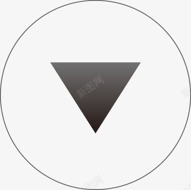 路标三角形圆圈向下箭头图标图标