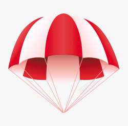 红色简约降落伞装饰图案素材
