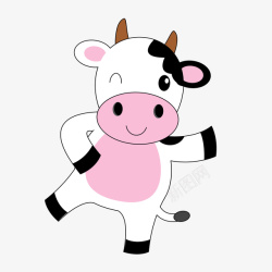 卡通奶牛动物矢量图素材