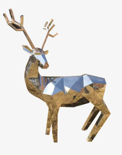 小鹿雕塑不锈钢抽象鹿雕塑高清图片