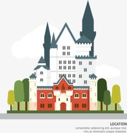 德国城堡扁平化德国文化元素图标高清图片