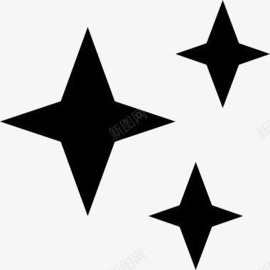 闪耀星光星星天气符号三形状图标图标