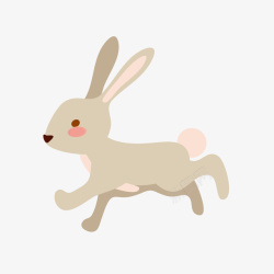 活跃灰色奔跑奔跑的兔子矢量图高清图片