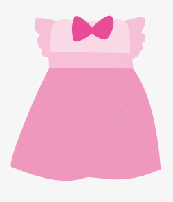 手绘卡通粉色小裙子素材