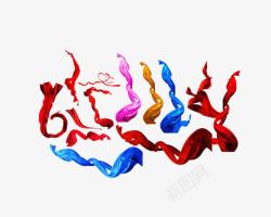 彩色丝绸元素素材